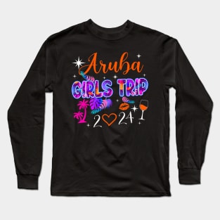 Girls Trip Aruba 2024 Weekend Hello Summer 2024 Vacation Long Sleeve T-Shirt